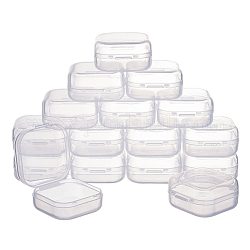 Пластиковые бисера контейнеры, кубические, прозрачные, 3.5x3.5x1.8 см