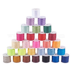 Nylon Thread, Nylon String Jewelry Bead Cord for Custom Woven Jewelry Making, Mixed Color, 0.8mm, about 45m/roll, 28colors, 1roll/color, 28rolls/set