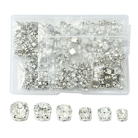 Wholesale FINGERINSPIRE 140Pcs 5 Sizes Glass Sew On Rhinestones