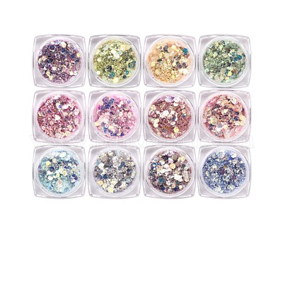 Mermaid Glitter Powder For Nails Mix Hexagon Chunky Glitter