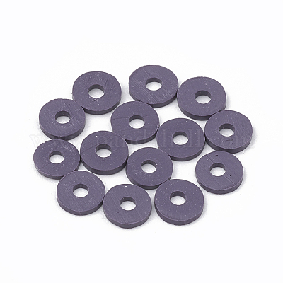 Flache runde handgemachte Polymer Clay Perle Spacer&nbsp;CLAY-R067-3.0mm-04-1