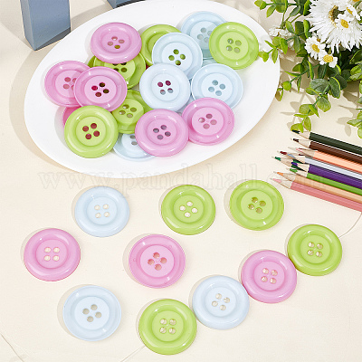 Shop CRASPIRE 30Pcs 3 Colors Buttons Plastic Flat Round Large Resin Craft  Flatback Button Mixed 4 Holes Waterproof for Crochet Knitting Arts Projects  Hand Made Gifts Sorting DIY for Jewelry Making - PandaHall Selected