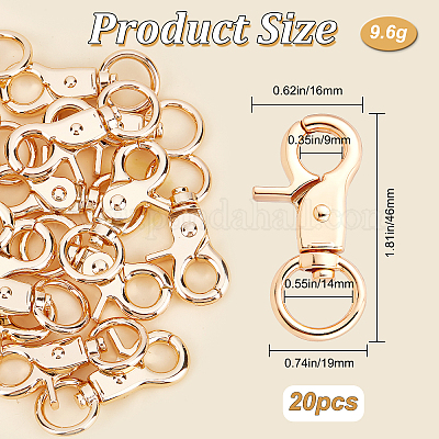 Wholesale GORGECRAFT 20Pcs Trigger Snap Hooks 360 Degree Swivel