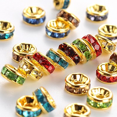 Perline distanziatori strass in ottone&nbsp;RB-A014-Z5mm-G-NF-1