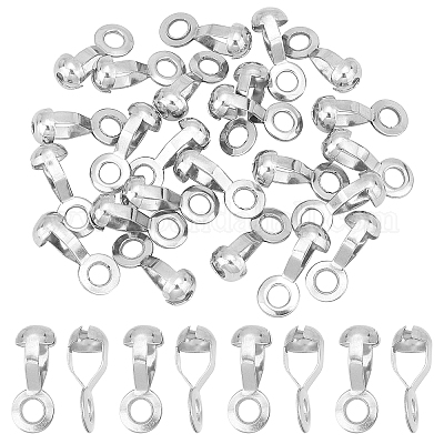 NBEADS 24 Pcs Ball Chain Pull Loop Connectors, Ball Chain Ceiling Fan Lamp  Pull Loop Stainless 304 Steel Chain Connectors Jewelry Clasp Findings For