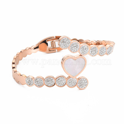  rose gold Cuff bangle Bracelets For Women Rhinestone