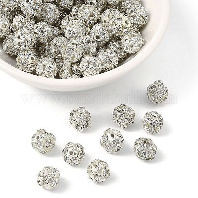 Messing Legierung Strass Perlen&nbsp;LS-RB-A019-8mm-01S-1