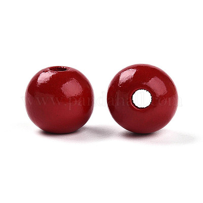 Bemalte Naturholzperlen&nbsp;X-WOOD-A018-16mm-11-1