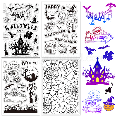 Wholesale Globleland 4 Sheets 4 Style PVC Plastic Stamps 