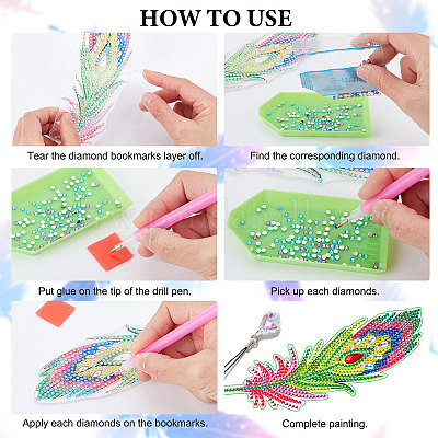 Wholesale DIY Feather Bookmark with Pendant Diamond Painting Kits