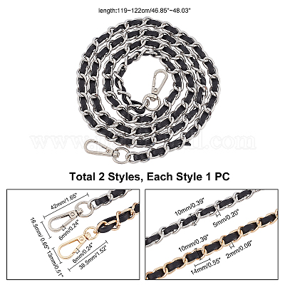 Shop WADORN 2Pcs 2 Style Aluminum & Iron Bag Curb Chains for Jewelry Making  - PandaHall Selected