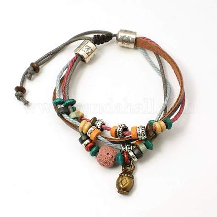Lava Beads Bracelets BJEW-D264-06-1