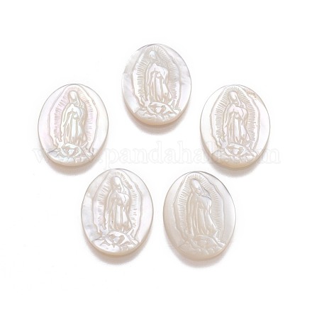 Natural White Shell Mother of Pearl Shell Cabochons BSHE-F007-02-C-1