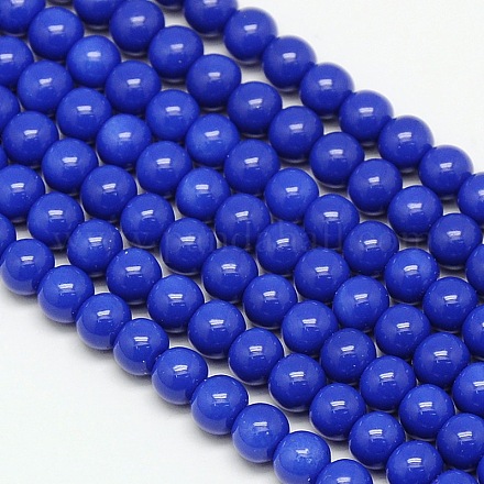 Eco-Friendly Round Baking Paint Glass Beads Strands HY-A003-4mm-RV19-1