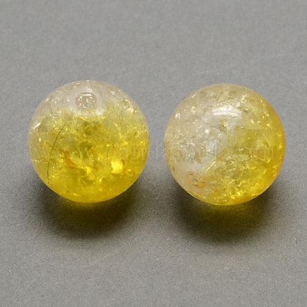 Perles acryliques craquelées transparentes à deux tons CACR-R009-10mm-08-1