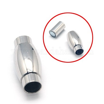 304 Stainless Steel Magnetic Clasps with Glue-in Ends STAS-E006-35-1