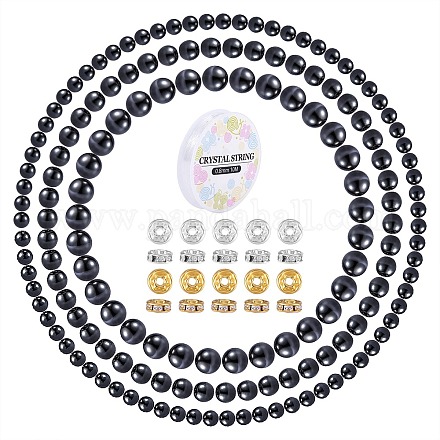 175 Uds. Cuentas redondas de hematita sintética no magnética para hacer joyas diy DIY-SZ0005-99-1
