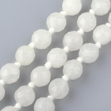 Natural White Jade Beaded Necklaces NJEW-Q307-8mm-06-1