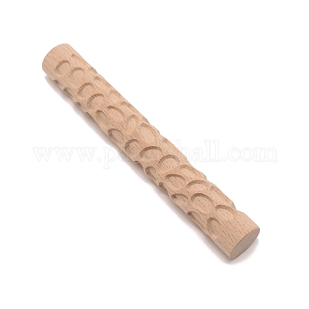 Булыжник / овальный узор деревянная скалка DIY-WH0275-05-1
