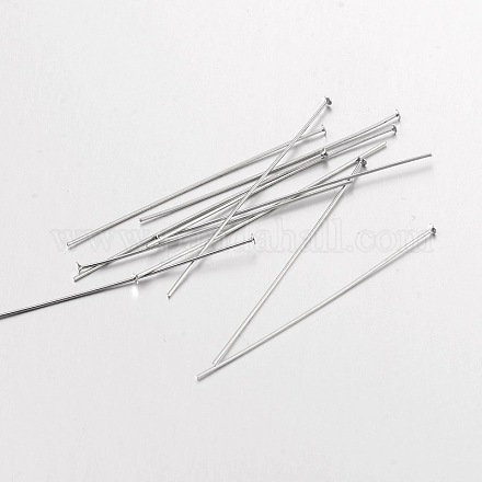 Rhodium Plated 925 Sterling Silver Flat Head Pins H215-4-P-1