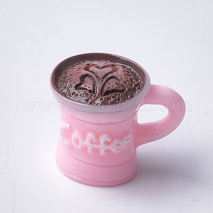 樹脂カボション  コー​​ヒーカップ  ピンク  16~17x19~20x14~14.5mm CRES-Q206-11C-1