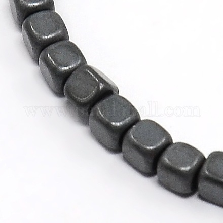 Frosted Non-magnetic Synthetic Hematite Bead Strands G-M090-06-1