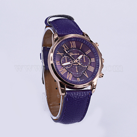 Montres-bracelets à quartz alliage unisexe cuir PU de haute qualité X-WACH-L035-25E-1