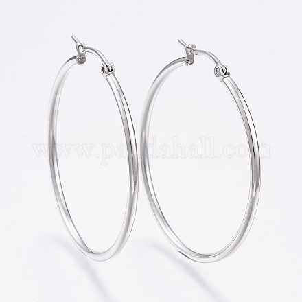 304 Stainless Steel Big Hoop Earrings X-EJEW-F105-06P-1