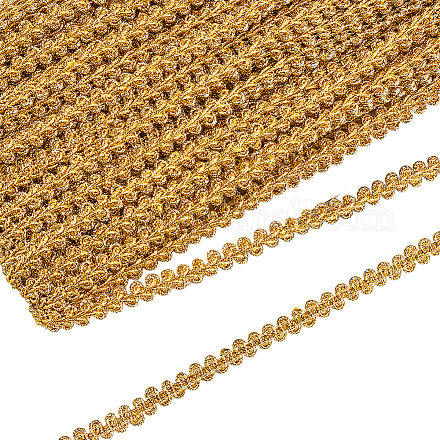 FINGERINSPIRE 27 Yards Metallic Braid Lace Trim Gold Sewing Centipede Braided Lace 3/8