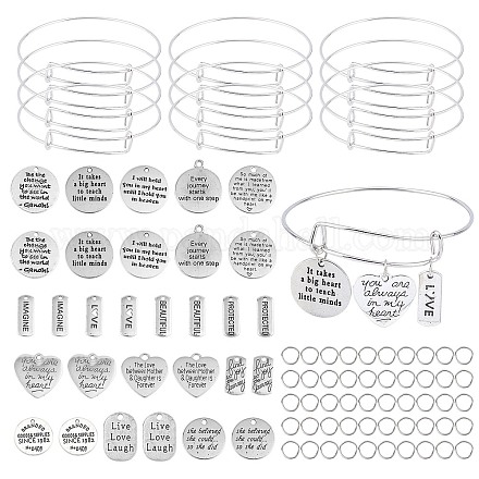 Kit per la creazione di braccialetti a tema di parole fai-da-te sunnyclue DIY-SC0011-33-1