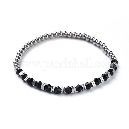 Perlas de vidrio estiran las pulseras BJEW-JB04410-03-1