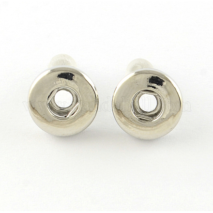 Realizzazione di orecchini a bottone tondi e piatti in ottone EJEW-R134-13-1
