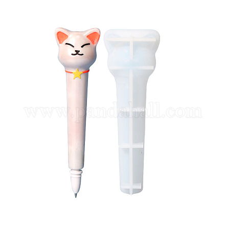 DIY Cat Ballpoint Pen Cover Silicone Molds DIY-E055-02-1