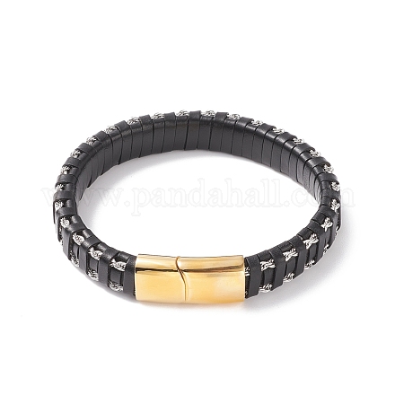 Bracelets en cuir tressé BJEW-E345-15-G-1