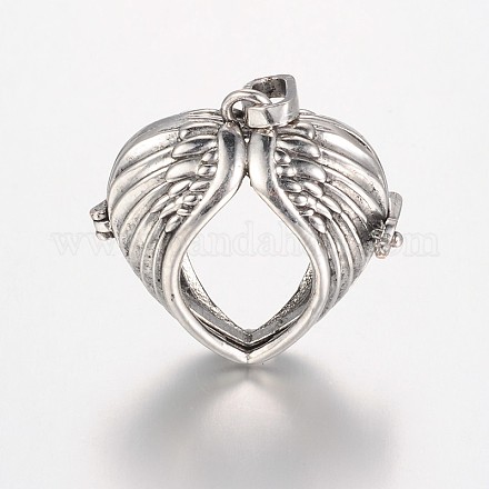 Eco-Friendly Rack Plating Brass Hollow Heart Cage Pendants KK-M180-09AS-RS-1