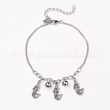 Alloy Charm Anklets AJEW-AN00181-04-1