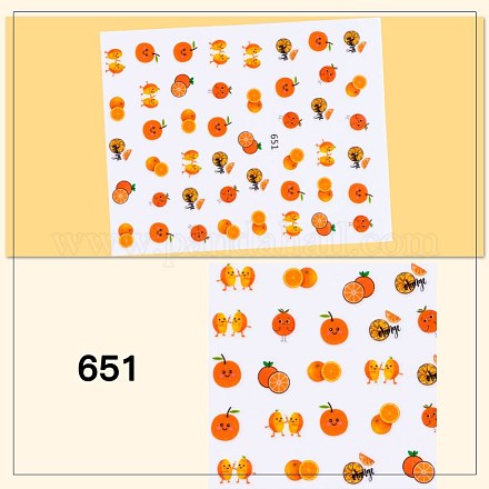 ネイルステッカー  水転写  ネイルチップの装飾用  フルーツの模様  オレンジ  10x8cm MRMJ-Q065-651-1