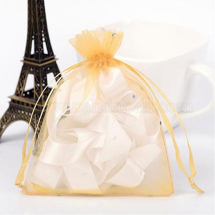 Rectangle Organza Bags with Glitter Sequins OP-R020-10x12-07-1