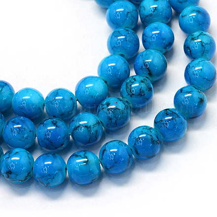 Baking Painted Glass Round Bead Strands DGLA-Q019-8mm-48-1