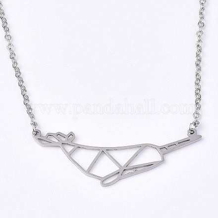 201 Stainless Steel Pendant Necklaces NJEW-T009-JN077-1-40-1