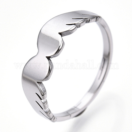 304 регулируемое кольцо из нержавеющей стали для женщин RJEW-T027-10P-1