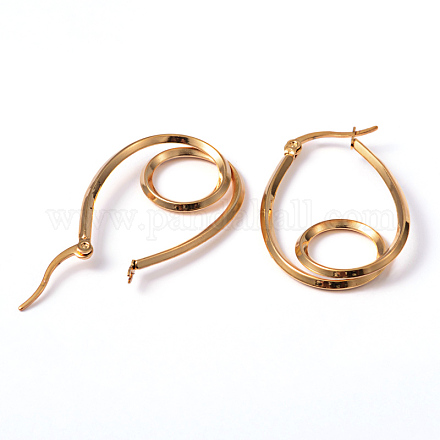 304 Stainless Steel Hoop Earrings EJEW-L162-11-1