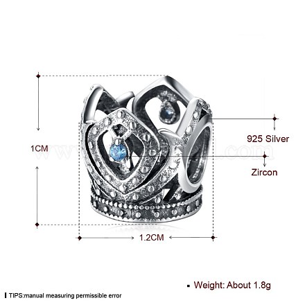 925 Thai Sterling Silber European Beads OPDL-BB24063-1
