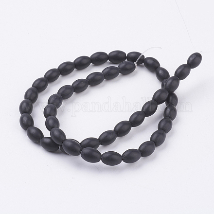 Chapelets de perles en pierre noire synthétique G-K229-02A-1