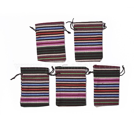 Tela estilo bolsas bolsas de embalaje de cordón étnicos X-ABAG-R006-10x14-01C-1