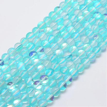 Synthetic Moonstone Beads Strands G-E353-03-6mm-1