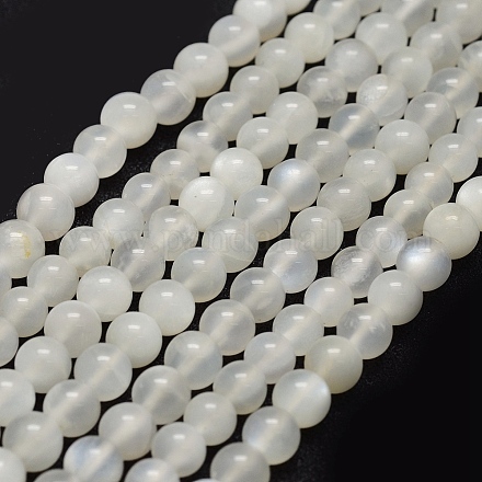 Natürlichen weißen Mondstein Perlen Stränge G-P335-04-10mm-1