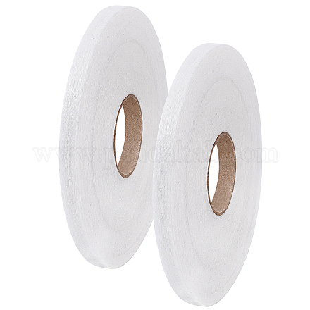 不織布 ホットメルト粘着テープ  布融着テープ  アイロンで裾テープ  ホワイト  3/8インチ（9mm）  100 m /ロール AJEW-WH0299-45A-1