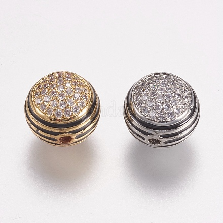 Perline zirconi micro pave  in ottone ZIRC-E143-01-1
