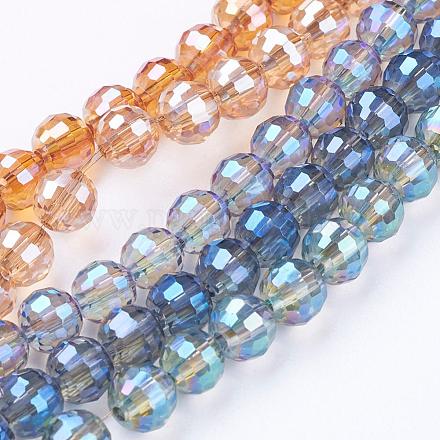 Chapelets de perles en verre électroplaqué EGLA-R041-6mm-M-1